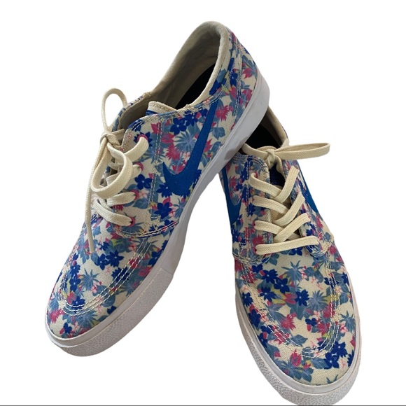 Nike-SB Janoski Canvas RM - Men’s Sneaker, Blue White Floral, Unique Sz 8 - Picture 3 of 9